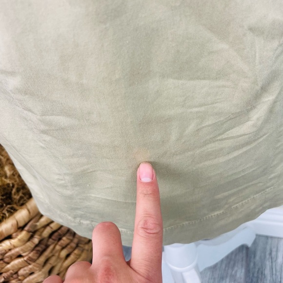 MaxMara Khaki V Neck Collar Shirt Sheath Pencil Midi Dress - Picture 8 of 8